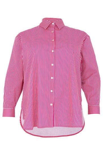YOEK Blusenshirt mit Streifendruck rosa