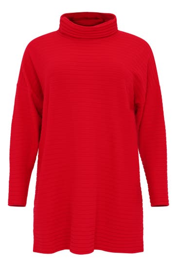 YOEK Pullover hoher Kragen rot