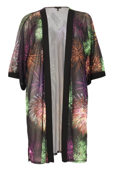 YOEK Strickjacke mit Druck schwarz