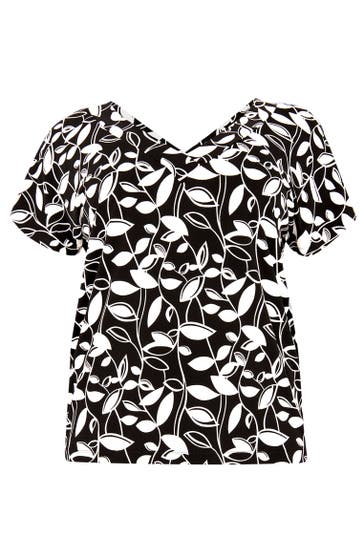 YOEK T-Shirt mit V-Ausschnitt schwarz