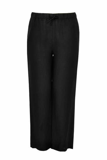 YOEK Stoffhose Leinen black Straight