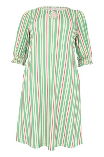 YOEK Casual-Kleid mit Streifendruck grün