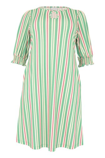 YOEK Casual-Kleid mit Streifendruck grün