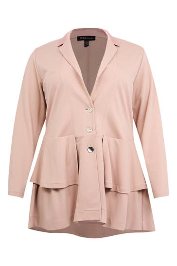 YOEK Mantel Flare Fit hellbraun