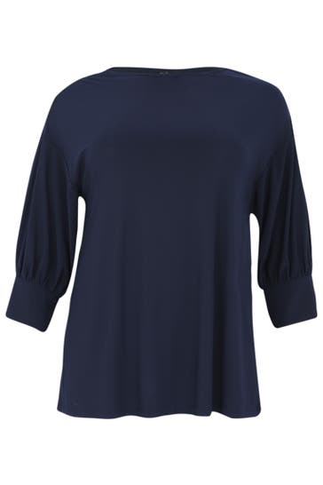 YOEK Tunika mit Puffärmeln blau