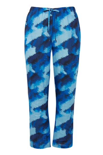 YOEK Stoffhose mit Druck blau Straight