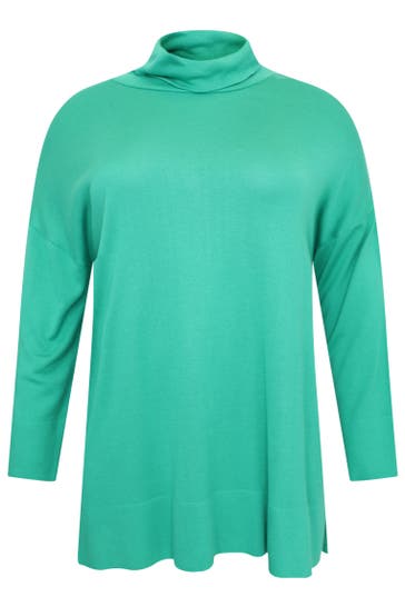 YOEK Pullover hoher Kragen grün