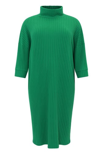 YOEK Casual-Kleid hoher Kragen grün