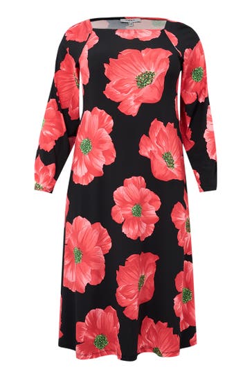 YOEK Midikleid mit Druck rot