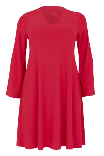 YOEK Casual-Kleid mit dekorativer Applikation rot