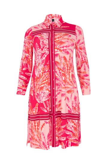 YOEK Midikleid mit Druck rosa