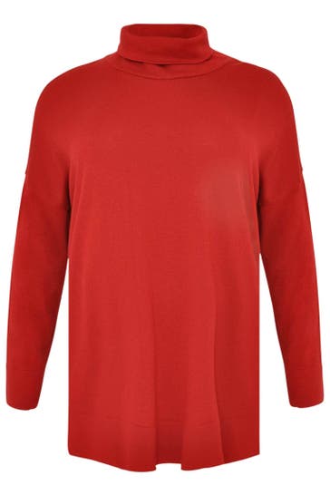 YOEK Pullover hoher Kragen rot