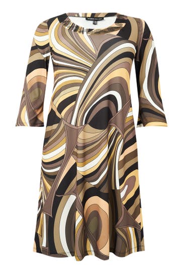 YOEK Midikleid mit Druck hellgrün