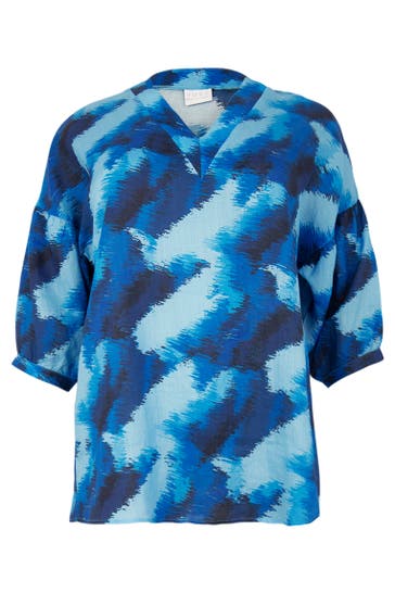 YOEK Tunika mit V-Ausschnitt blau