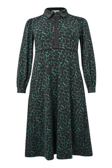 YOEK Midikleid mit Druck grün