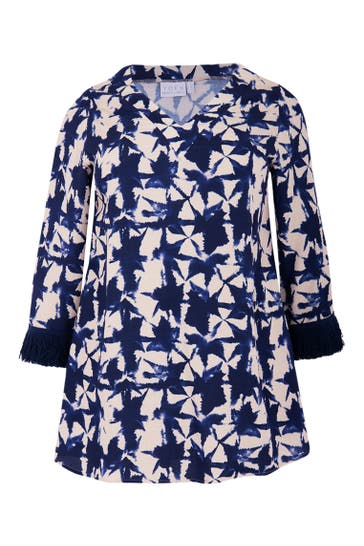 YOEK Tunika mit Druck blau