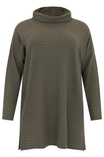 YOEK Pullover hoher Kragen hellgrün