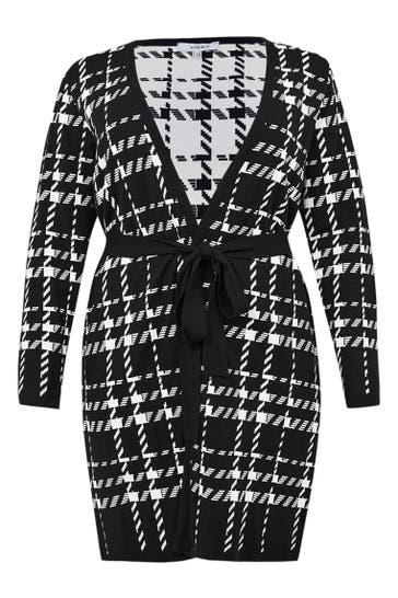 YOEK Strickjacke mit Druck schwarz