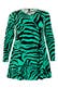 Tunika mit Tierdruck grün