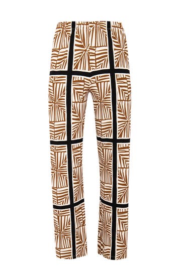 YOEK Stoffhose mit Druck ekrü Straight