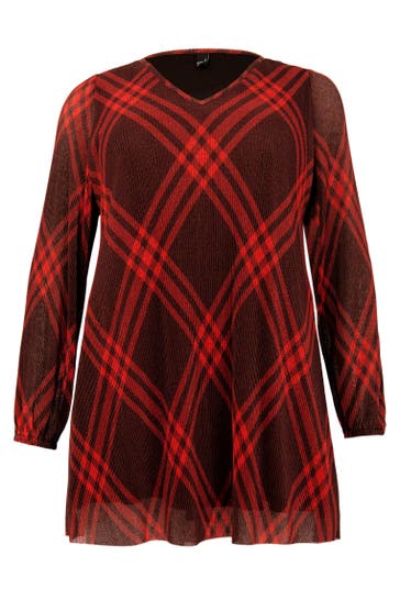 YOEK Tunika mit falten rot