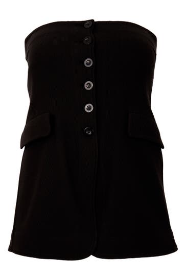 YOEK Top Mit Knöpfen schwarz