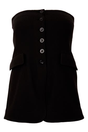 YOEK Top Mit Knöpfen schwarz