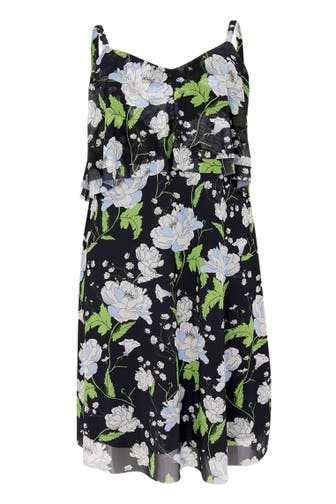 YOEK Casual-Kleid mit Blumenmuster blau