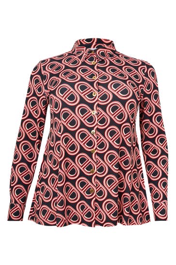 YOEK Blusenshirt mit Druck schwarz