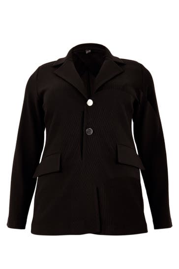 YOEK Blazer mit Knopfverschluss schwarz
