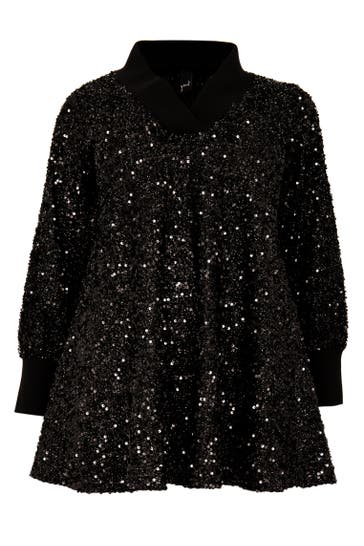 YOEK Tunika mit Pailletten schwarz