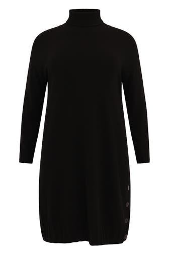 YOEK Casual-Kleid hoher Kragen schwarz