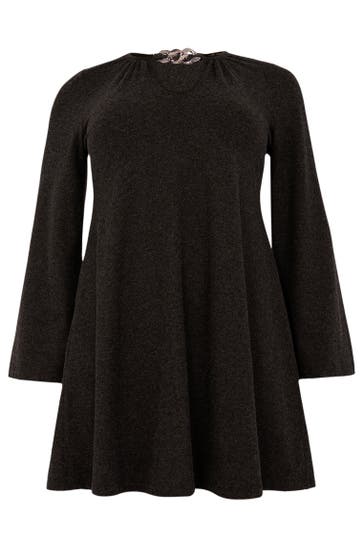 YOEK Tunika mit Kettendetail grau