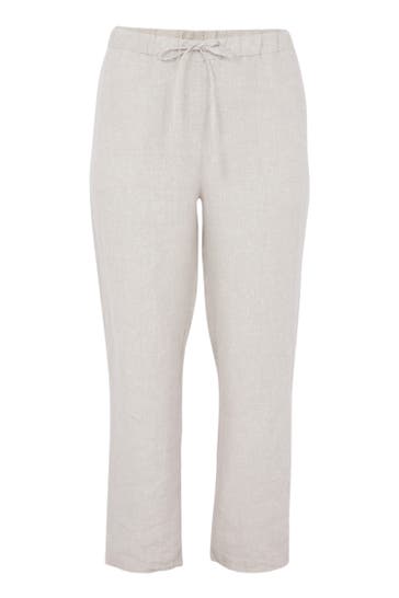 YOEK Stoffhose Leinen hellbraun Straight