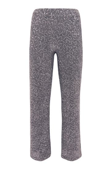 YOEK Stoffhose mit Pailletten silber Straight