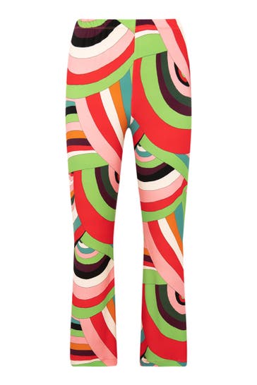 YOEK Stoffhose mit Druck überig Bootcut