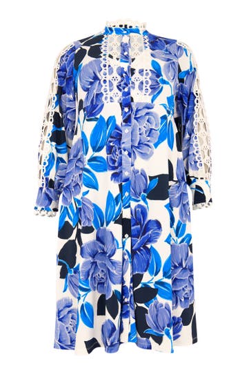 YOEK Midikleid mit Blumenmuster lila