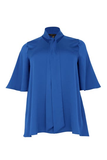 YOEK Tunika weitem Ärmel indigo