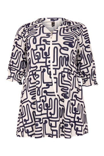 YOEK Tunika mit Druck weiß