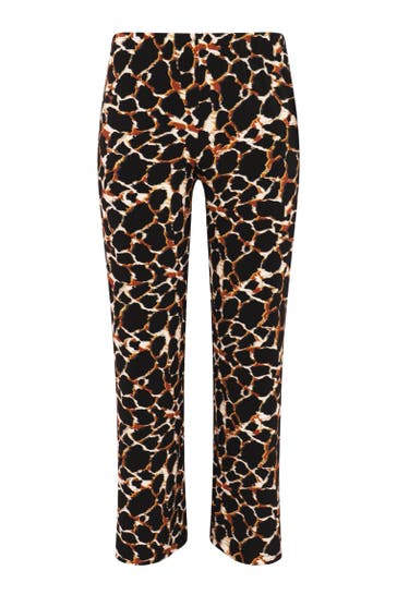 YOEK Stoffhose mit Tierdruck Straight