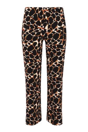 YOEK Stoffhose mit Tierdruck Straight