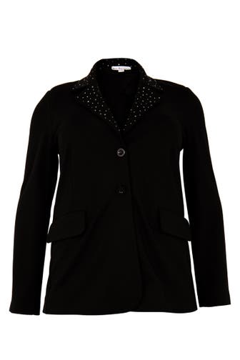 YOEK Blazer mit Strassknöpfen schwarz