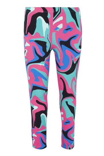 YOEK Stoffhose mit Druck türkis Straight