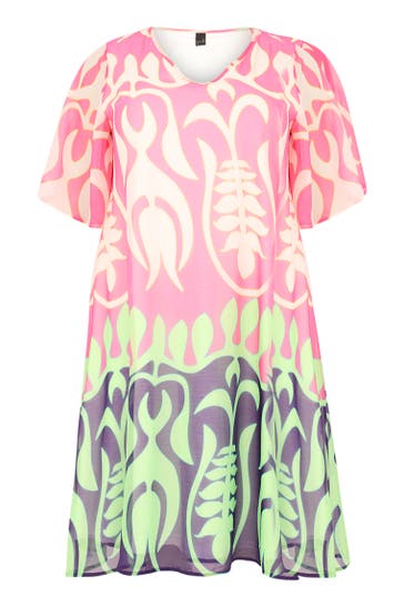 YOEK Casual-Kleid mit Druck rosa