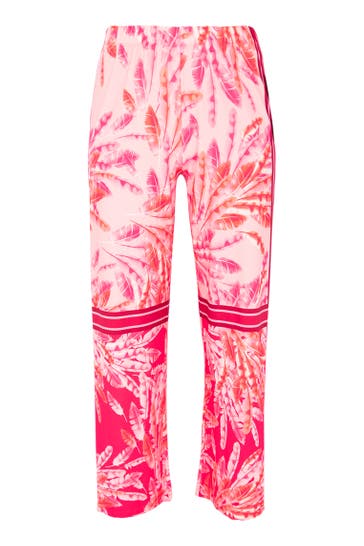 YOEK Stoffhose lockere Passform rosa Straight