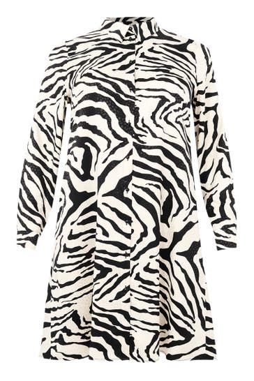 YOEK Midikleid mit Druck schwarz