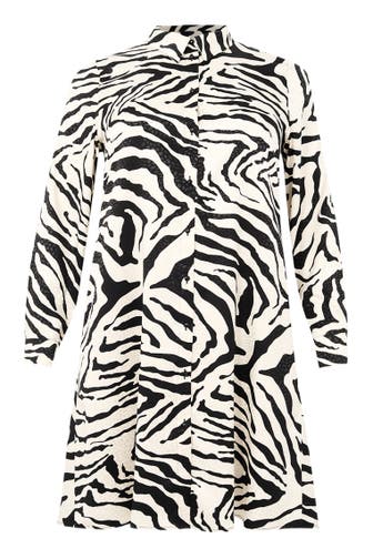 YOEK Midikleid mit Druck schwarz