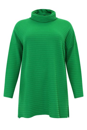 YOEK Pullover hoher Kragen grün