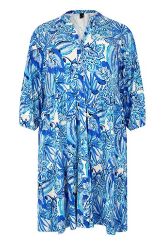 YOEK Casual-Kleid mit Rüschen blau