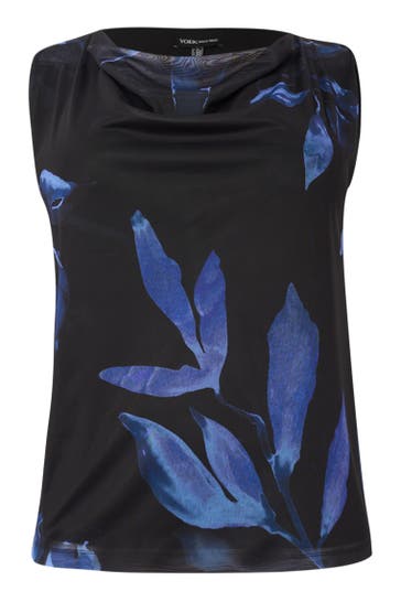 YOEK Top mit Druck blau